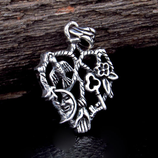 Solid 925 Sterling Silver Cast Your Cimaruta Italian Witch Pendant, Handcrafted Neopagan Magick Amulet, Wiccan Talisman, Witchy Gift Idea