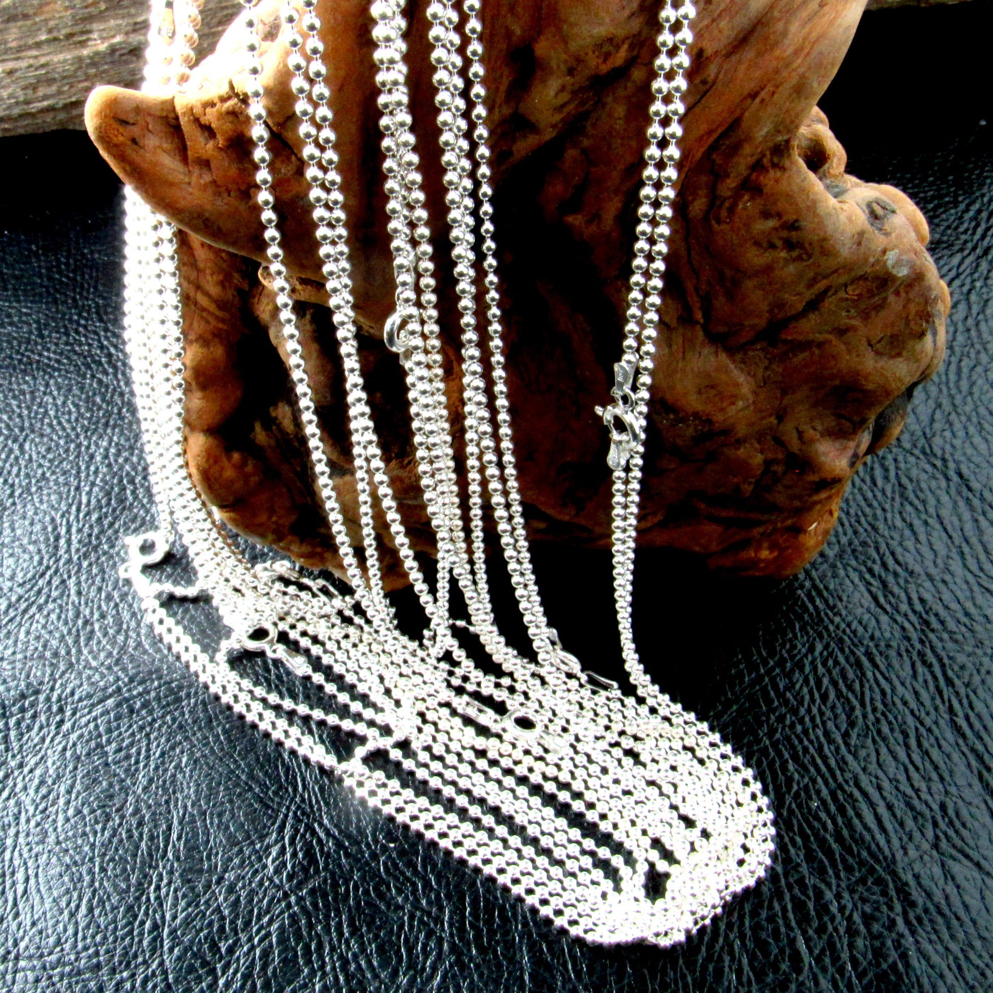 Lot of (11) 22" Inch Ball / Bead Chain Necklaces, 1.8MM, Wholesale Chains 57 Grams