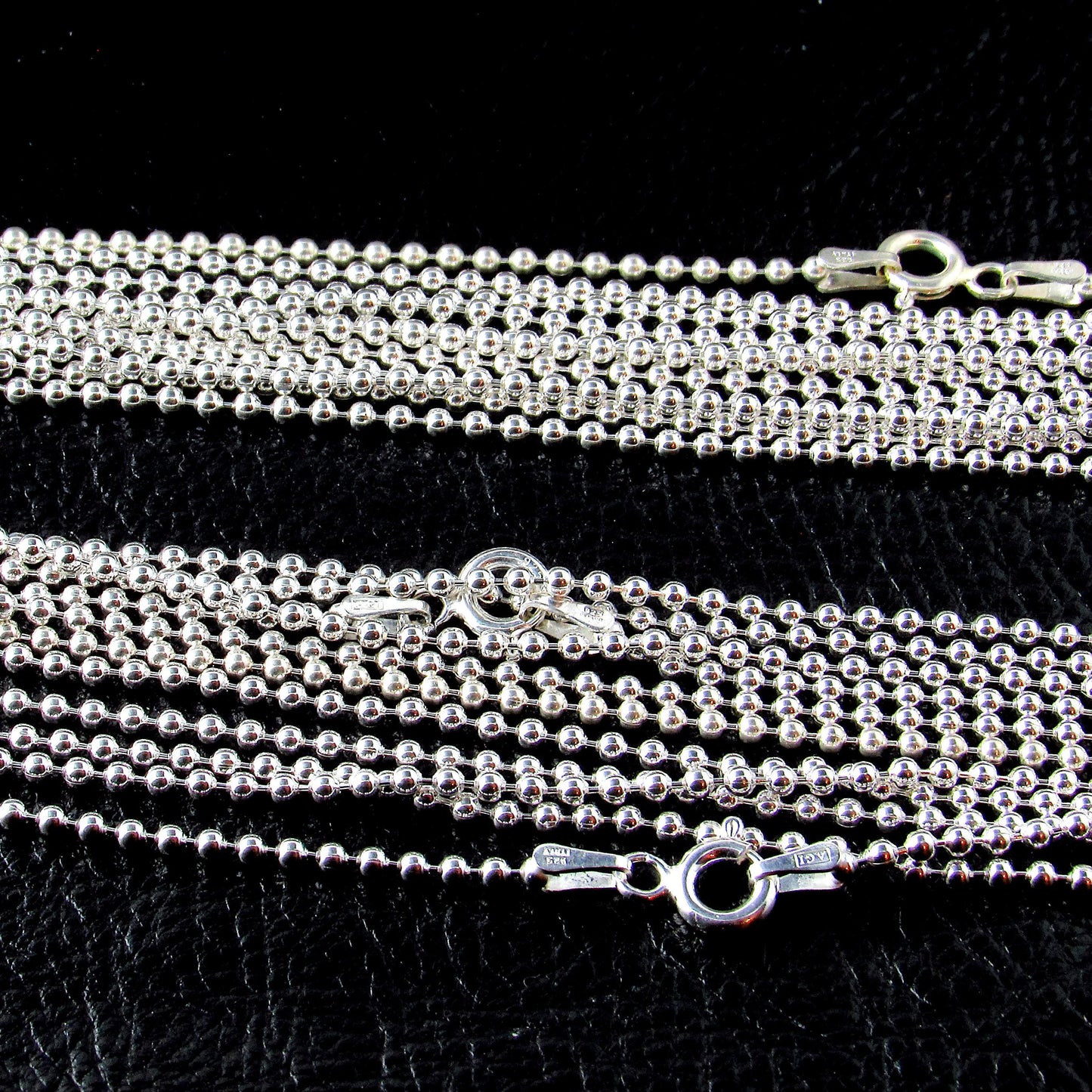 Lot of (5) 30" Inch Ball / Bead Chain Necklaces, 1.8MM, Wholesale Chains 34 Grams