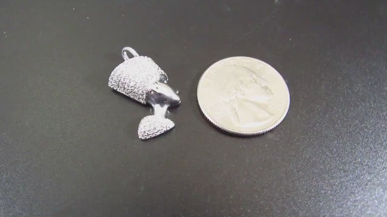 Solid 925 Sterling Silver Nefertiti Pendant – Pavé Queen of Egypt Necklace, Iced Out Profile Charm – Silver Ancient Egyptian Pharaoh Jewelry