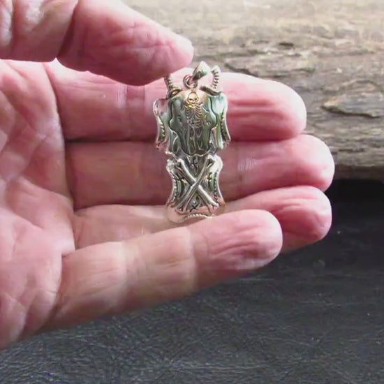 Solid 925 Sterling Silver Skeleton Pendant – Queen Anne’s Revenge Pirate Jewelry, Skull & Bones Nautical Amulet, Gothic Maritime Talisman