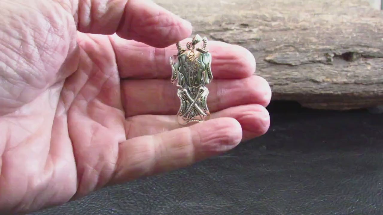 Solid 925 Sterling Silver Skeleton Pendant – Queen Anne’s Revenge Pirate Jewelry, Skull & Bones Nautical Amulet, Gothic Maritime Talisman