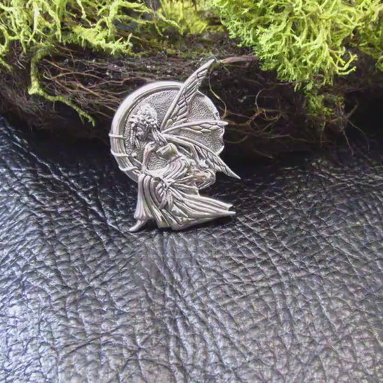 Solid 925 Sterling Silver Child of the Fairy Moon Pendant – Celtic Faerie Goddess Jewelry