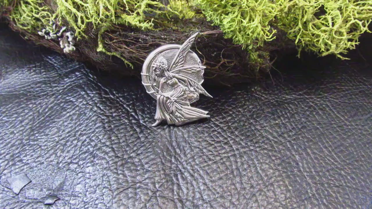 Solid 925 Sterling Silver Child of the Fairy Moon Pendant – Celtic Faerie Goddess Jewelry