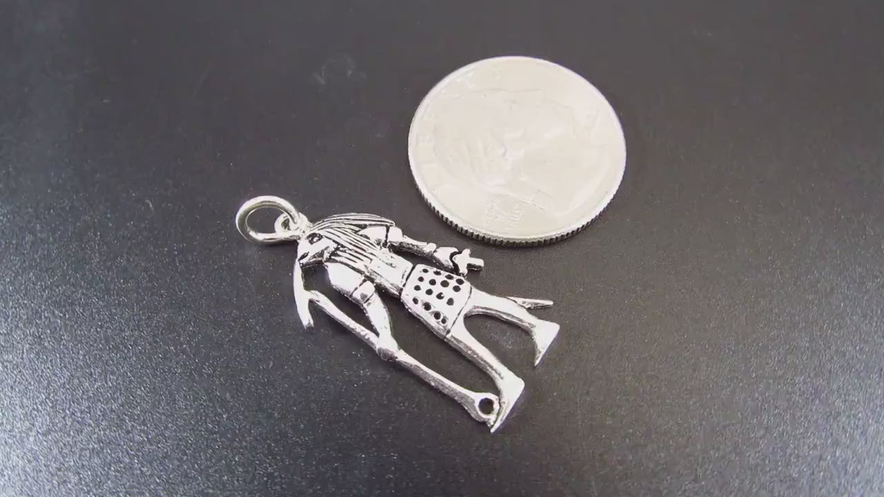 Solid 925 Sterling Silver Thoth Pendant – Egyptian God of Wisdom, Scribe & Moon, Ancient Egypt Amulet, Pagan Jewelry, Hermetic Talisman