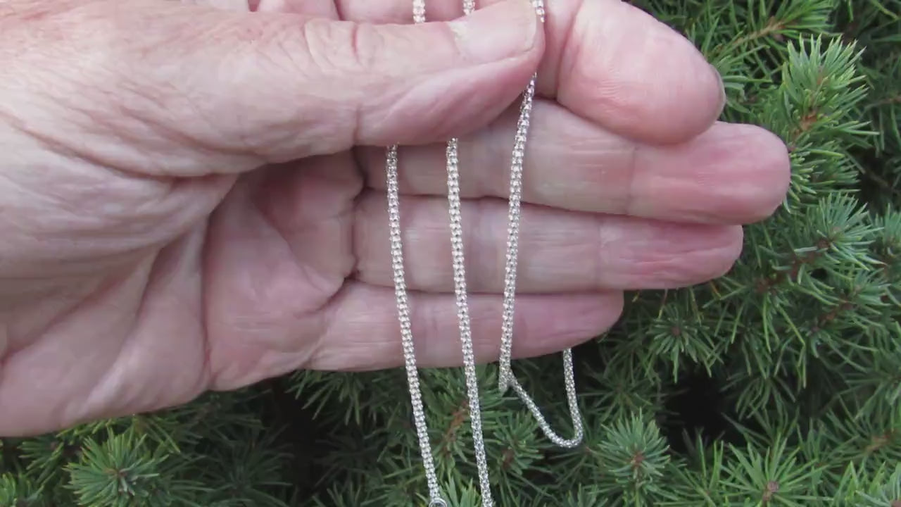 2MM Solid 925 Sterling Silver Adjustable Popcorn Chain, Slider Necklace for Pendants or Layering, Made in Italy, Minimalist 22" or 30" Chain