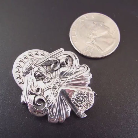 Solid 925 Sterling Silver Inanna Pendant, Celtic Queen of Heaven Slide Pendant by Brigid Ashwood, Pagan Marian Spiritual Goddess Jewelry