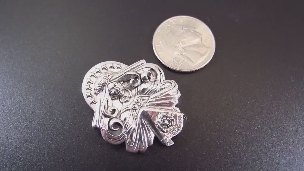 Solid 925 Sterling Silver Inanna Pendant, Celtic Queen of Heaven Slide Pendant by Brigid Ashwood, Pagan Marian Spiritual Goddess Jewelry