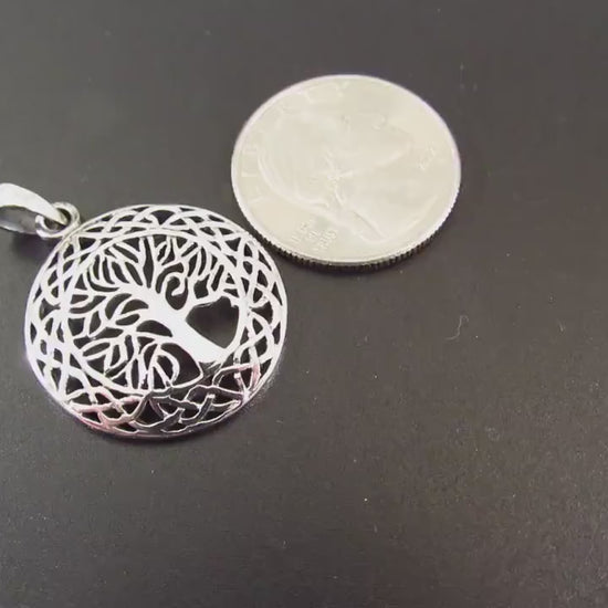 Solid 925 Sterling Silver Tree of Life Pendant – Celtic Knot Necklace Pendant, Sacred Symbol Jewelry, Nature-Inspired Gift, Spiritual Charm