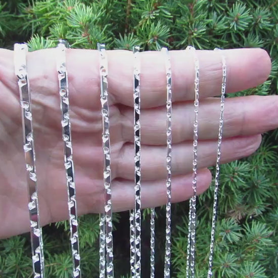 Italian Heshe Chain / Solid 925 Sterling Silver / Unisex He-She Bracelet or Necklace, Industrial Jewelry for Men or Women, Made in Italy