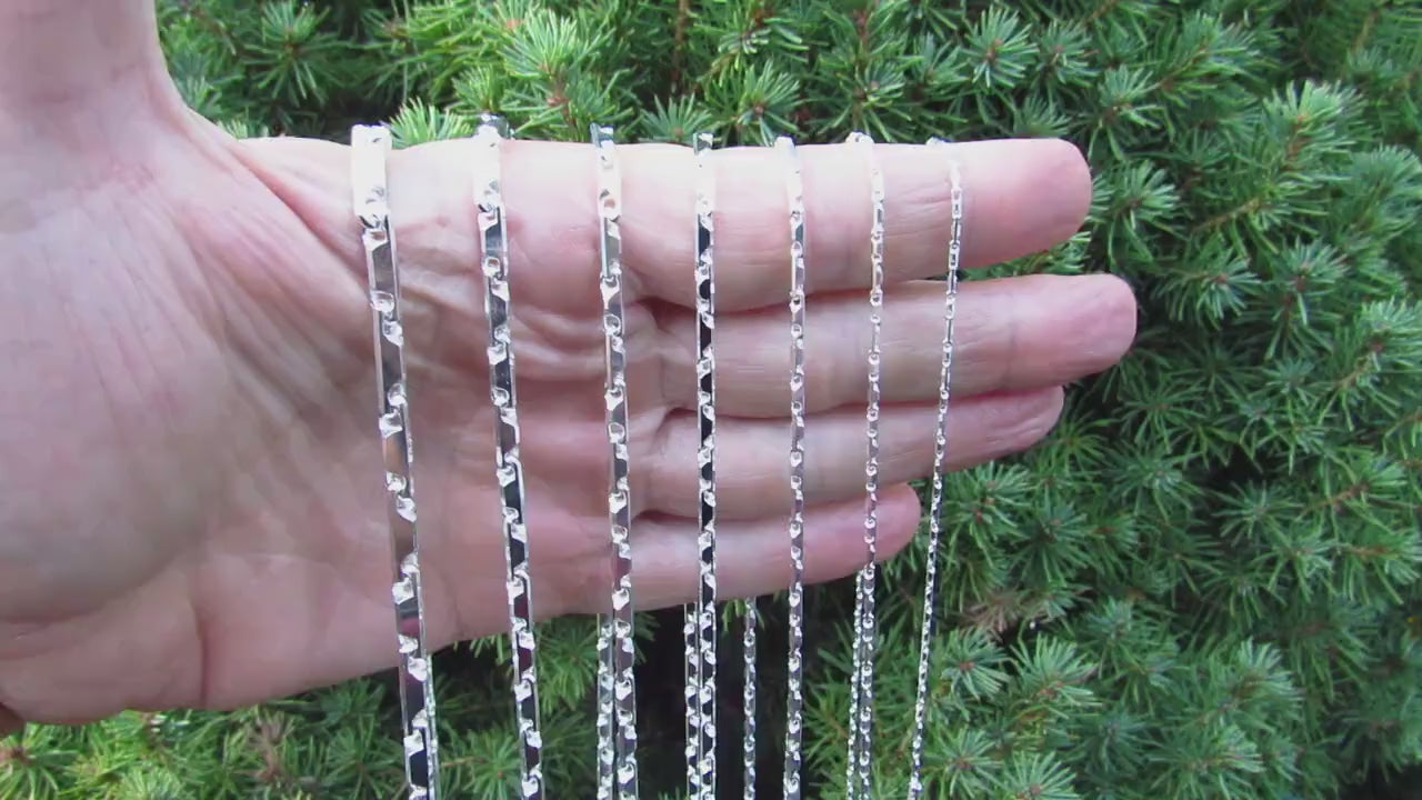 Italian Heshe Chain / Solid 925 Sterling Silver / Unisex He-She Bracelet or Necklace, Industrial Jewelry for Men or Women, Made in Italy