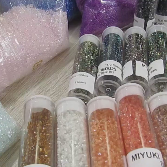 DB0004 11/0 Miyuki Metallic Dark Plum Iris Delica Seed Beads, 5 Grams Tube, 25 Grams Bag DB4, DB-4 Japanese Glass Delicas for Jewelry Making