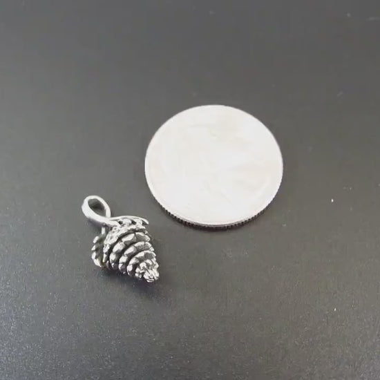 Solid 925 Sterling Silver Pinecone Pendant - Nature Jewelry, Forest Necklace Charm, Woodland Gift for Hikers & Outdoor Lovers