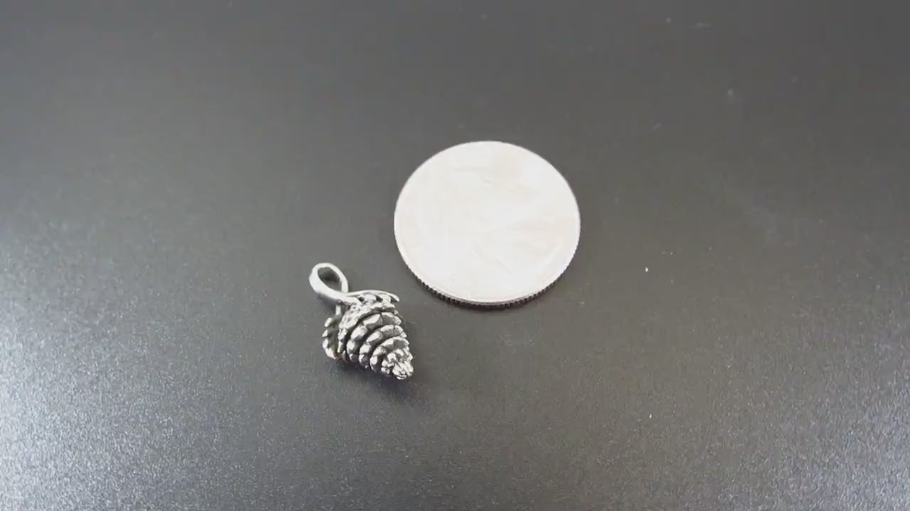 Solid 925 Sterling Silver Pinecone Pendant - Nature Jewelry, Forest Necklace Charm, Woodland Gift for Hikers & Outdoor Lovers
