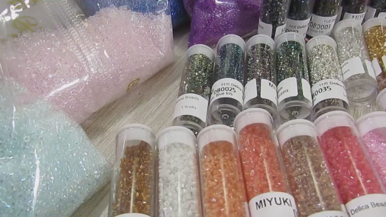 DB0087 11/0 Miyuki Root Beer Lined Light Topaz AB Delica Seed Beads, 5 Grams Tube, 25 Grams Bag DB87, DB-87 Japanese Glass Delicas