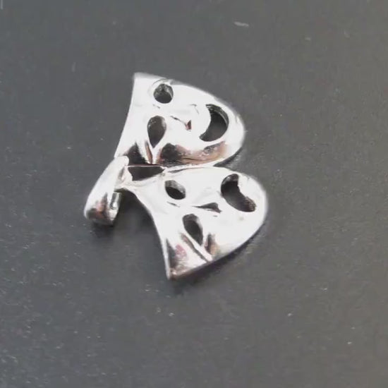 Solid 925 Sterling Silver Theater Mask Pendant, Classical Theatre Comedy & Tragedy Masks, Laughing and Sad Faces Jewelry Charm