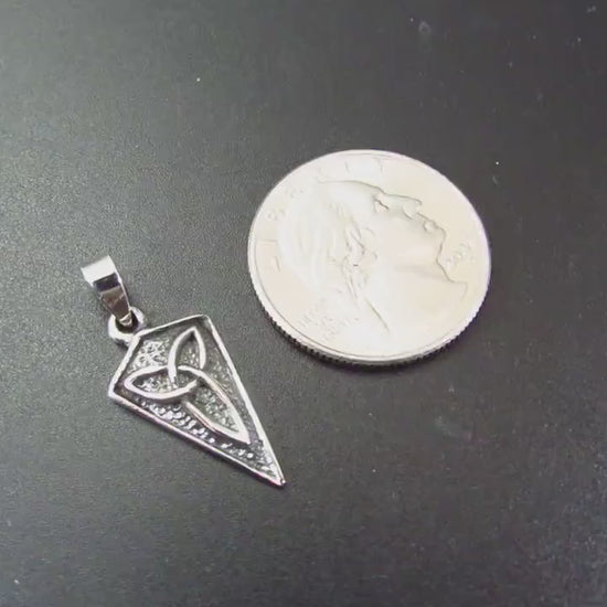 Solid 925 Sterling Silver Celtic Trinity Knot Pendant, Handcrafted Viking Jewelry, Triquetra Knot Charm - Norse & Pagan Necklace Charm
