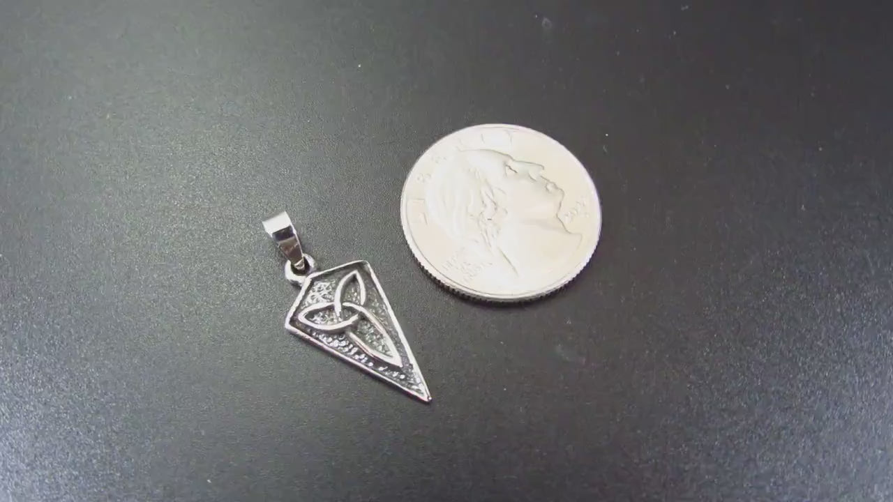 Solid 925 Sterling Silver Celtic Trinity Knot Pendant, Handcrafted Viking Jewelry, Triquetra Knot Charm - Norse & Pagan Necklace Charm