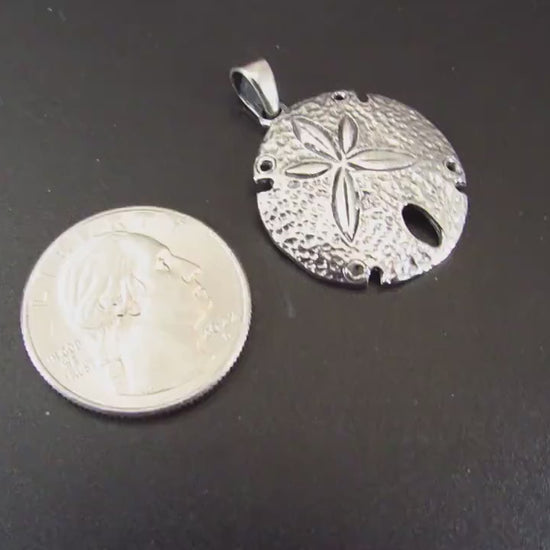 Solid 925 Sterling Silver Sand Dollar Pendant – Sea Life Amulet, Ocean Charm, Nautical Beach Pendant, Coastal Jewelry, Beachcomber Gift