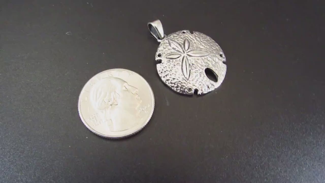 Solid 925 Sterling Silver Sand Dollar Pendant – Sea Life Amulet, Ocean Charm, Nautical Beach Pendant, Coastal Jewelry, Beachcomber Gift