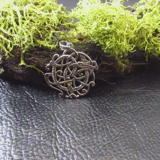 Solid 925 Sterling Silver Celtic Knot Ringerike Pendant, Viking Norse Knotwork Amulet