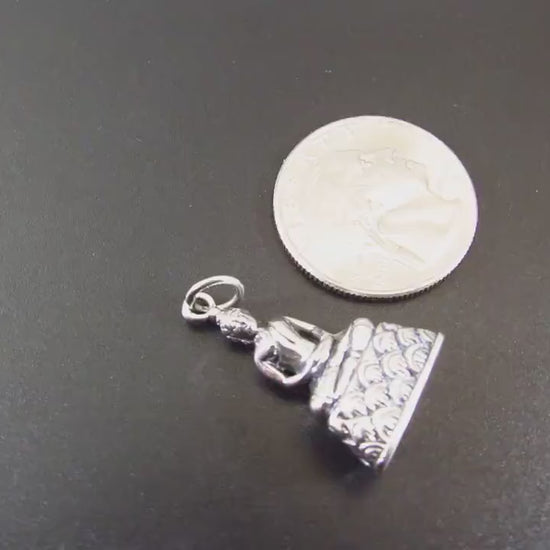 Solid 925 Sterling Silver Buddha Pendant – Seated Buddha Necklace Charm – Spiritual Meditation Jewelry – Zen Charm – Handcrafted Yoga Gift