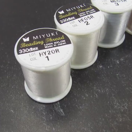 Miyuki Japanese Beading Thread, 50 Meter Spool Nylon Bead Cord for Delica Seed Bead Stringing & Jewelry Making, 24 Different Bobbin Colors