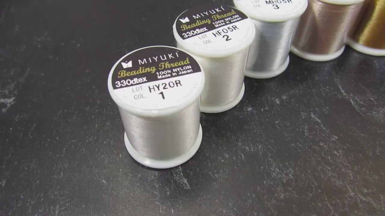 Miyuki Japanese Beading Thread, 50 Meter Spool Nylon Bead Cord for Delica Seed Bead Stringing & Jewelry Making, 24 Different Bobbin Colors