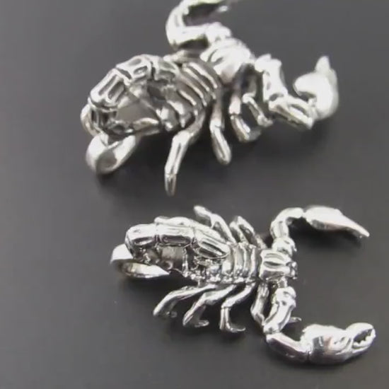 Solid 925 Sterling Silver Scorpion Slide Pendant – Handcrafted Large or XL Statement Piece – Zodiac Scorpio Sign – Bold Jewelry Gift for Him