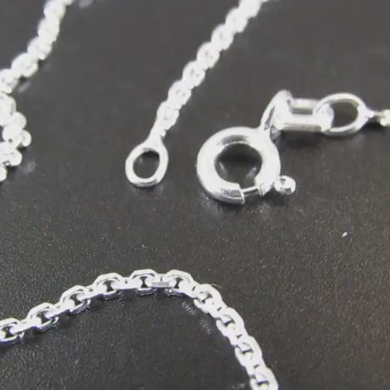 1.4MM Solid 925 Sterling Silver Anchor Link Chain, Italian Cable Chain Bracelet or Necklace, Nautical Jewelry for Women, Made in Italy